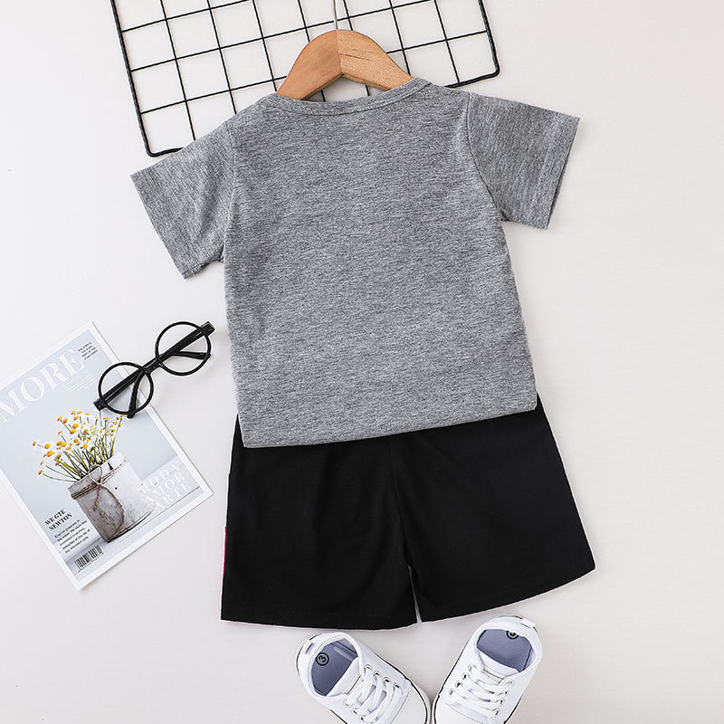 Cute Children's Shorts Suit Short-sleeved T-shirt  Pants Two-piece display picture 2