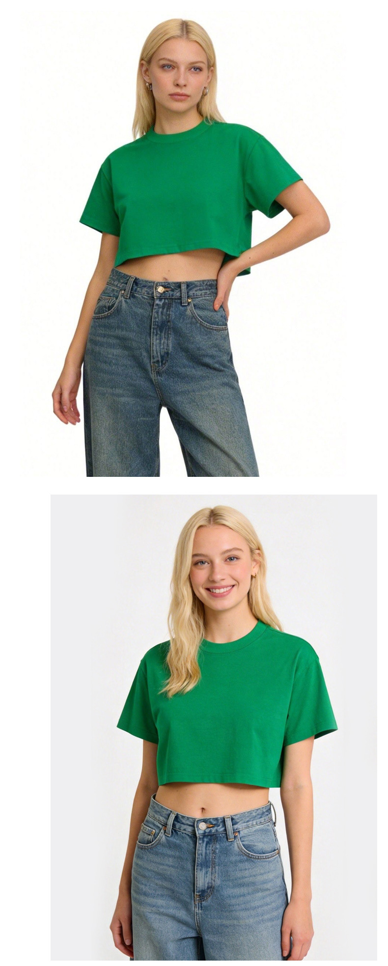 Summer Loose Round Neck Short T-shirt With Exposed Navel, Casual Solid Color Short Sleeved Shirt_ecoleips.com