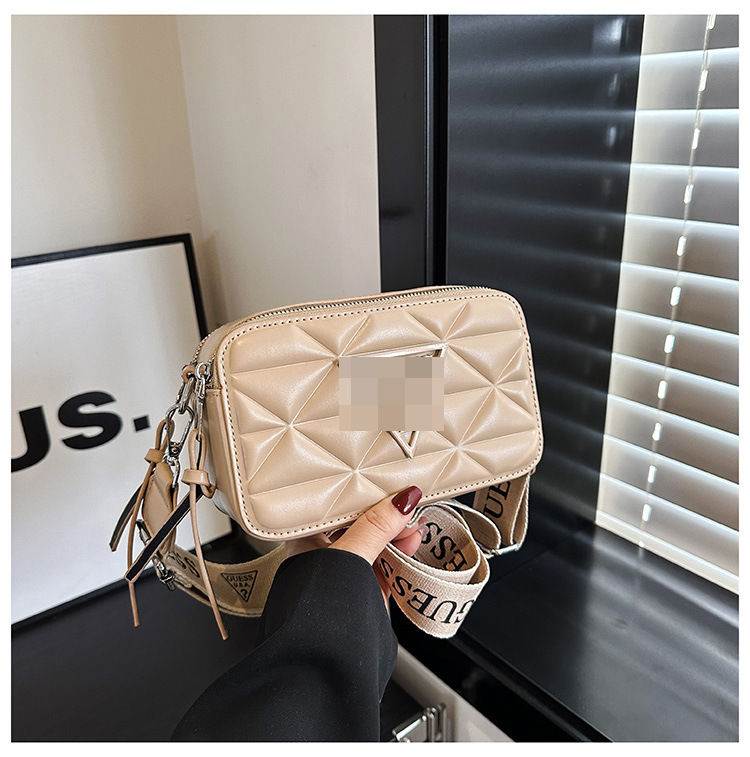 Bolso bandolera transfronterizo tendencia de moda femenina bolso de cámara de todo fósforo sentido de alta gama casual correa de hombro con bordado de rombo pequeño bolso cuadrado