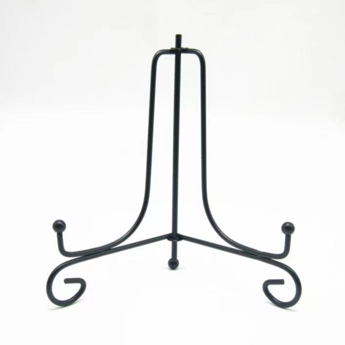 Black Iron Plate Bracket Tea Cake Bracket Clock Vinyl Record Commemorative Plate Medal Display Bracket Base Black Iron Plate Bracket Tea Cake Bracket Clock Vinyl Record Commemorative Plate Medal Display Bracket Base
