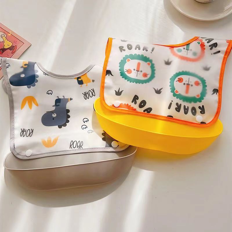Cartoon Detachable Rice Pocket Baby Eating Waterproof Bib for Boys and Girls No-wash Baby Food Supplement Stereo Bib Cartoon Detachable Rice Pocket Baby Eating Waterproof Bib for Boys and Girls No-wash Baby Food Supplement Stereo Bib