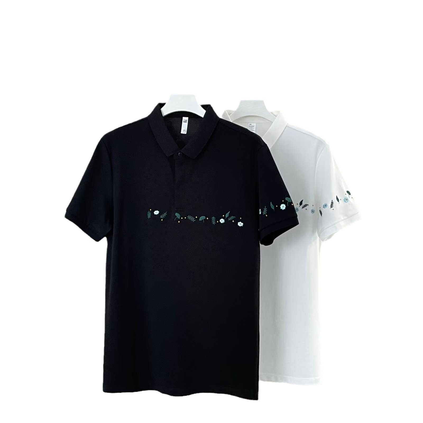 Camisa POLO de manga corta de tendencia de verano para hombres Moda de verano Casual INS bordado estampado solapa delgada