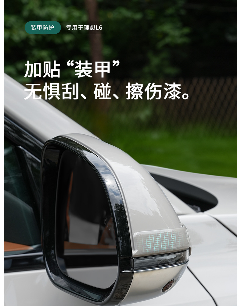 Suitable for Ideal I6I8L6L7L8L9 Special Rearview Mirror Anti-Collision Strip Anti-Scratch Protective Car Supplies Accessories Decoration