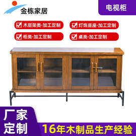 批发简易储物柜实木餐边柜橱柜储物柜橡木简约置物柜全实木电视柜
