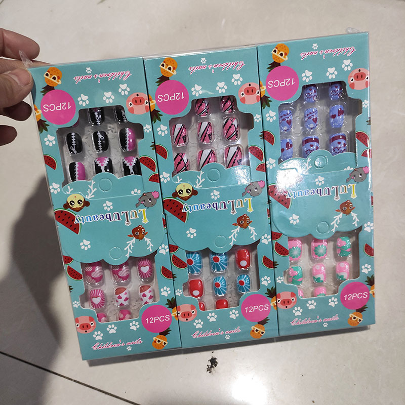 Pegatinas de uñas largas nuevo adulto parche de uñas impermeable niños estudiante diamante tridimensional desgaste uñas desmontable