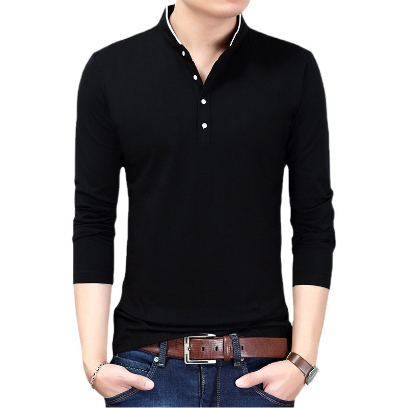 Foreign Trade AliExpress Fake Two-piece Men's Sweater Vertical Collar Knitted Shirt Collar Men's Pullover Large Size Solid Color Sweater