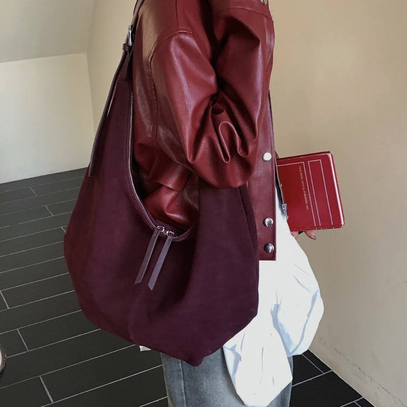 大容量磨砂手提托特包女2025新款秋冬时尚休闲质感洋气腋下单肩包|undefined