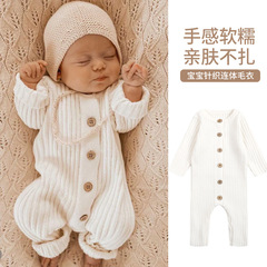 ベビー服、春秋服、カテゴリーA、純綿ニットセータージャンプスーツ、男女ベビーお出かけセーター、ロンパース
