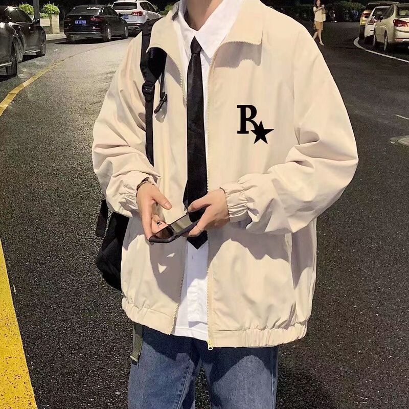 2026 new style men's spring and autumn jacket, stylish and trendy, with a Hong Kong-inspired casual design, suitable for teenagers 2026 new style men's spring and autumn jacket, stylish and trendy, with a Hong Kong-inspired casual design, suitable for teenagers