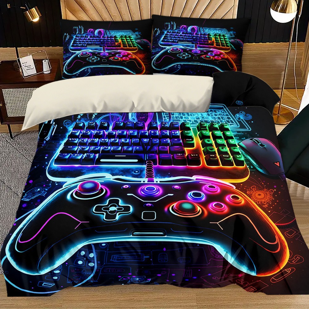 Impresión digital transfronteriza abrasión edredón juego de deportes electrónicos kits textiles suaves pro-piel TEMU / JIT