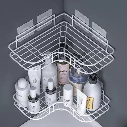 Rental property essentials without drilling, bathroom and toilet wall-mounted shelves, triangular wall brackets, holders, and storage racks