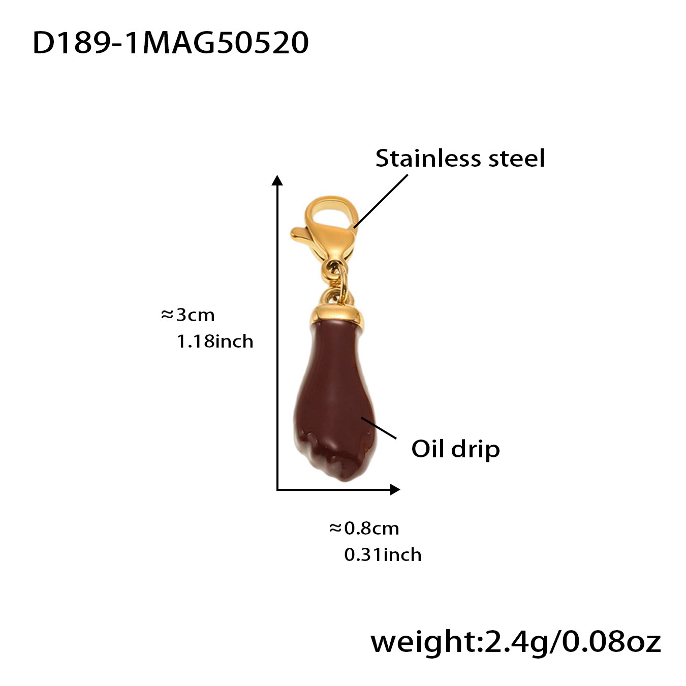 D189-1 골드 에나멜 펜던트 1개