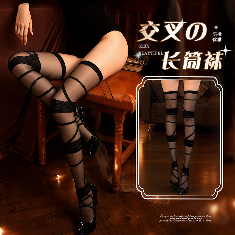 Night Ting Incense Sexy Spice Girls JK Long Tube Over-the-Knee Socks Pure Lolita Socks Subculture y2k White Silk Strap