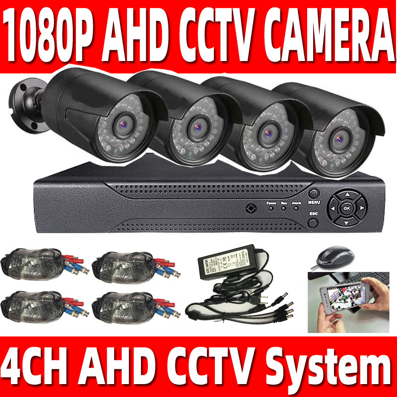 DVR Kit 4ch dvr monitor kit 4 canales host set coaxial AHD KIT camera 500G duro