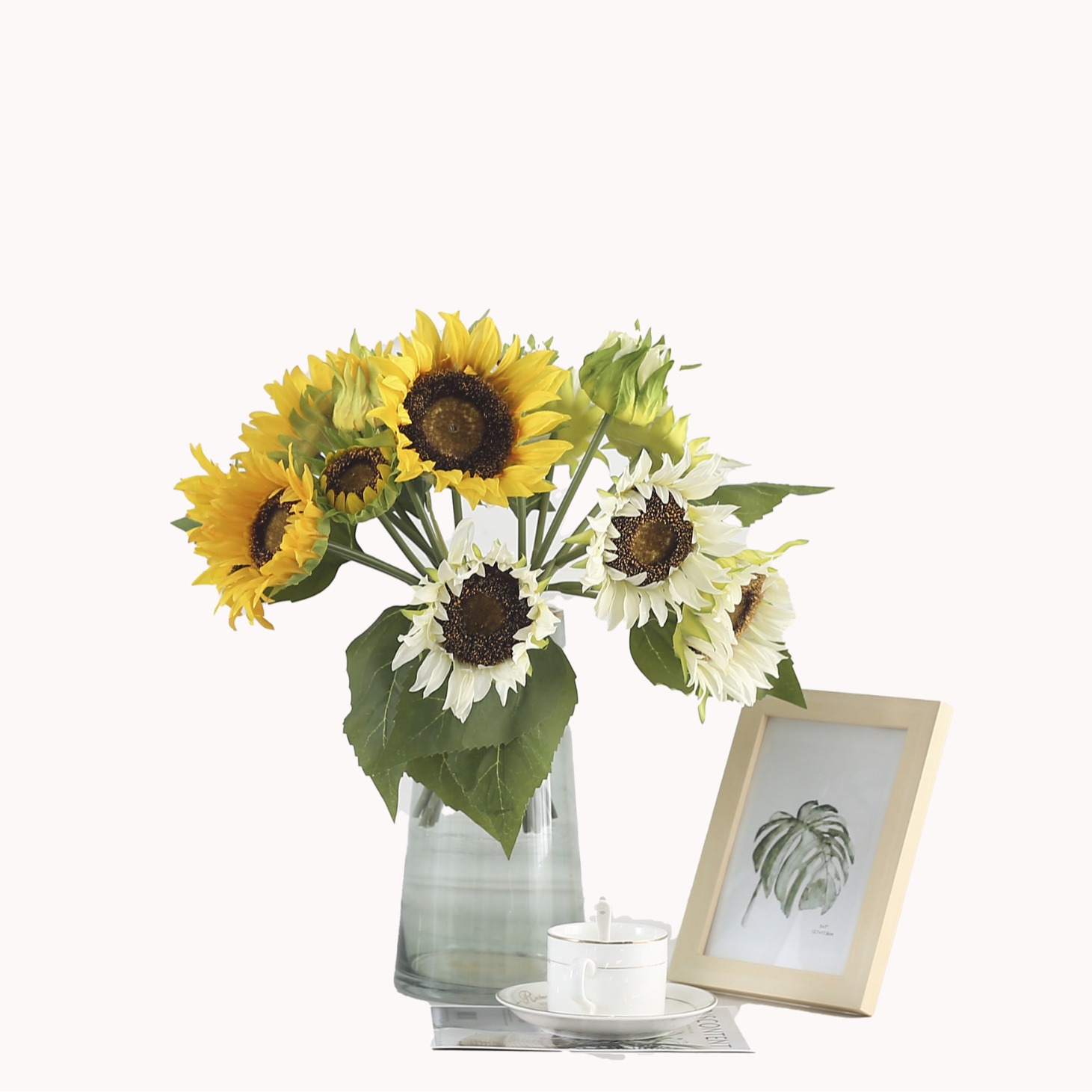 POS EXPRESS flores de girasol simuladas regalos de Navidad flores de simulación sala de estar decoración floral decoración floral flor seca