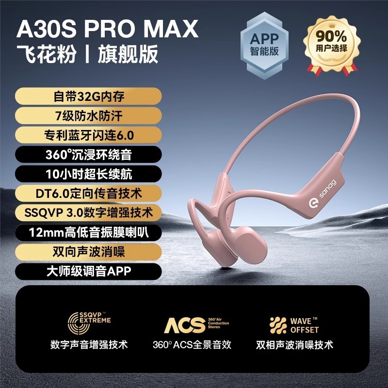 セナa30spro骨伝導Bluetoothイヤホン スポーツタイプ 耳掛け式 ノンインイヤー ランニング 2025年新モデル|undefined