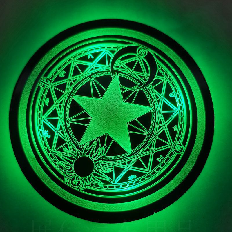 Coche LED luminoso estera de la taza de agua alfombra de la puerta del coche rojo neto modificación interior faro hermosa chica matriz mágica generación pelo image 4