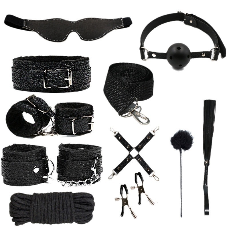Peach Please Long Love SM Set da dieci pezzi Accessori sessuali per addestramento di coppia Manette in peluche Polsini per i piedi Giocattoli sessuali per bondage per adulti_voghion.com