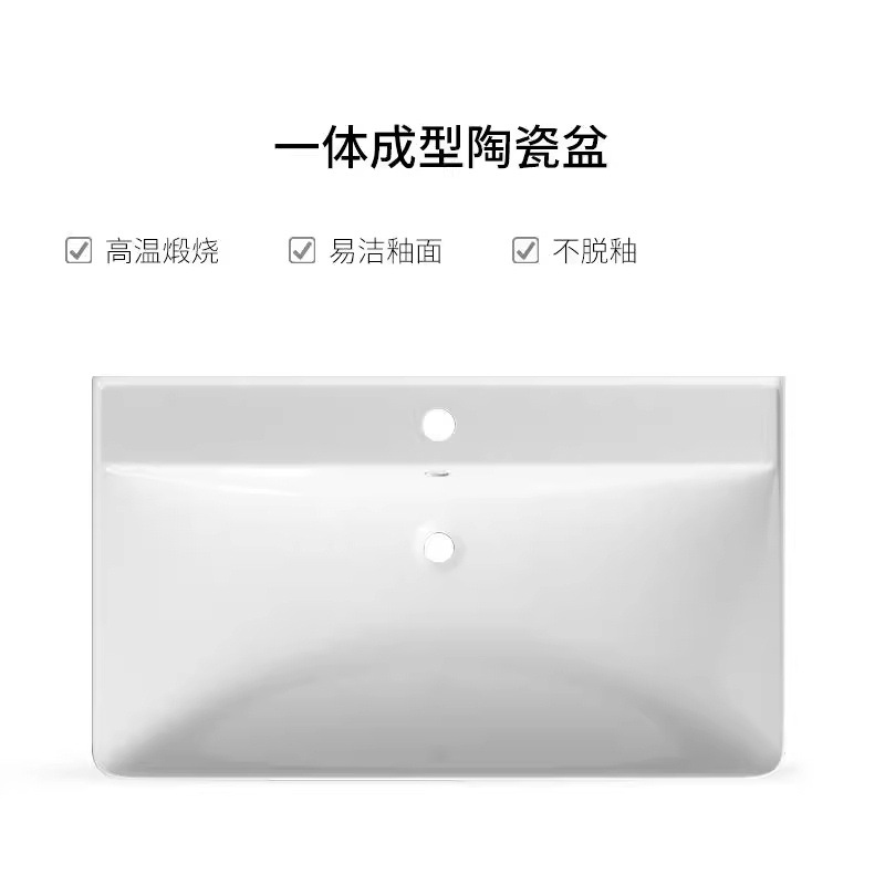 Lavabo de cerámica de una pieza, lavabo de cerámica semiempotrado, gran diámetro interior, lavabo, lavabo, armario de baño, lavabo