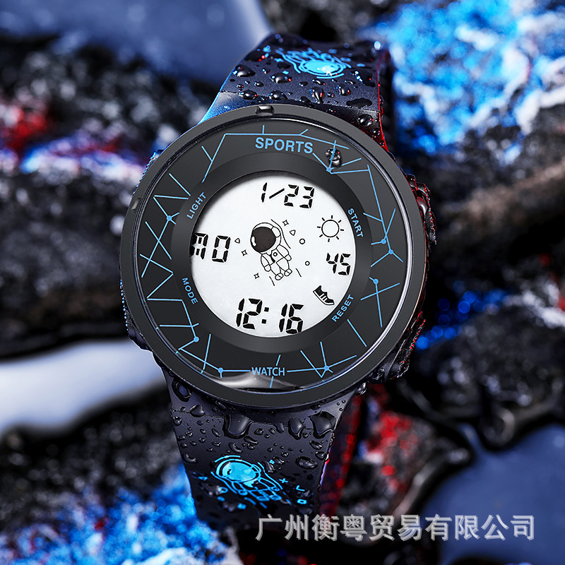 Tiktok mismo estilo astronauta reloj masculino y femenino estudiantes jóvenes natación impermeable luminoso deportivo reloj electrónico