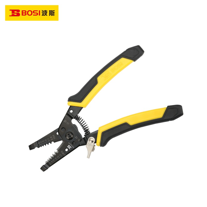波斯工具专业级弯柄轻便剥线钳 0.6-2.6MM 剥线器 BS446209