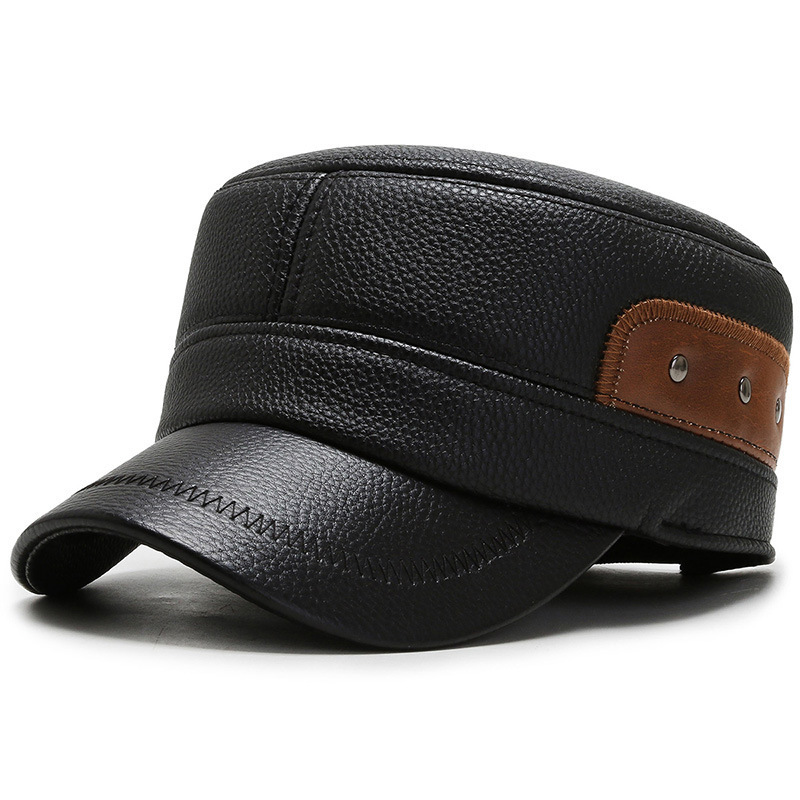 Hat New Middle-aged Men PU Old Headband Ear Protection Warm Flat Hat Lei Feng Hat Cotton Hat Baseball Hat Hat New Middle-aged Men PU Old Headband Ear Protection Warm Flat Hat Lei Feng Hat Cotton Hat Baseball Hat