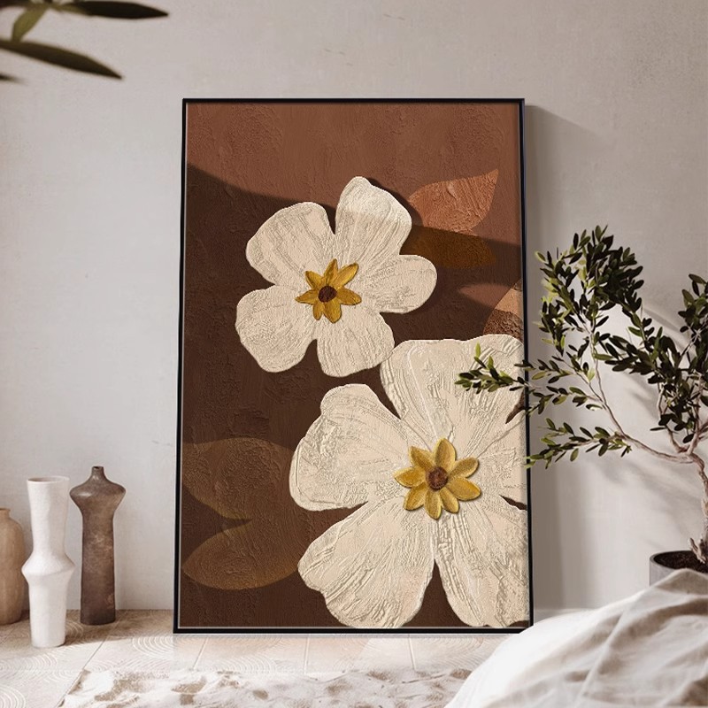 Wabi-Sabi Style Decorative Painting Italian Minimalist Japanese Floor-To-Ceiling Painting Entrance Sofa Background Wall Decorative Painting Living Room Hanging Painting