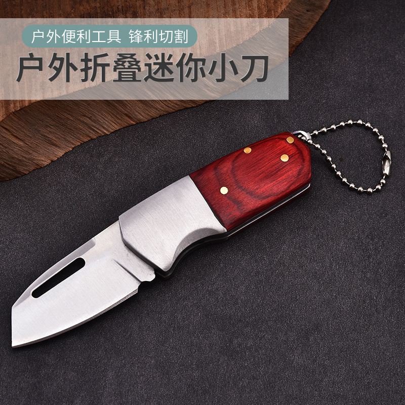 工厂直销不锈钢多功能便携迷你小刀折叠刀家用水果刀手把肉刀具