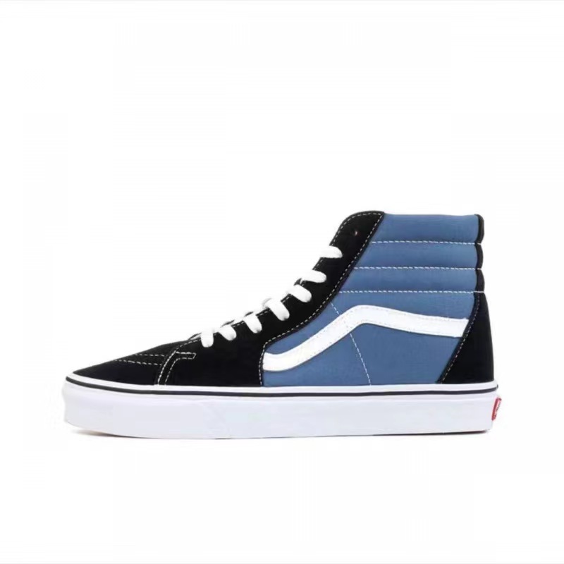 Black and blue high tops