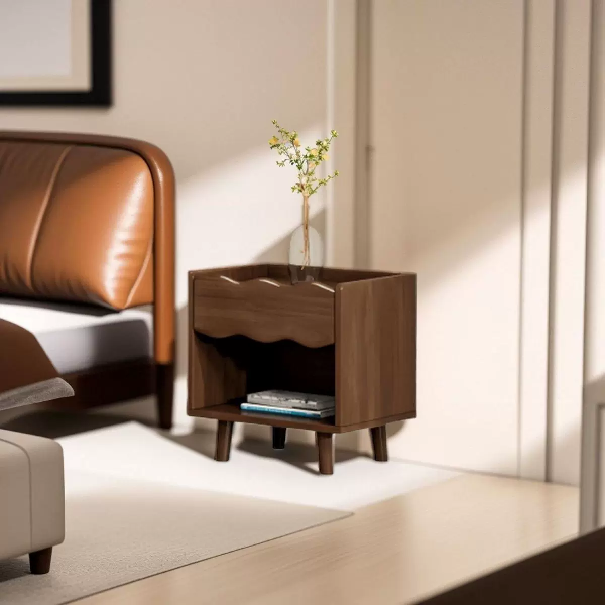 北欧全实木床头柜简约现代整装卧室简易小型收纳柜家用储物床边柜