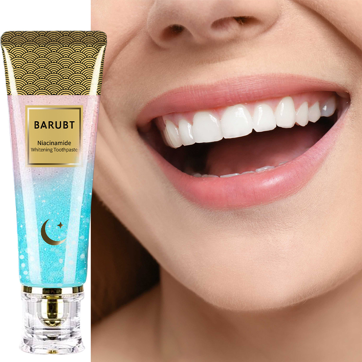 Cross-Border Barubt Niacinamide Whitening Toothpaste Provides Gentle Care, Deep Cleaning, Peach Flavor, and Improves Gum Health