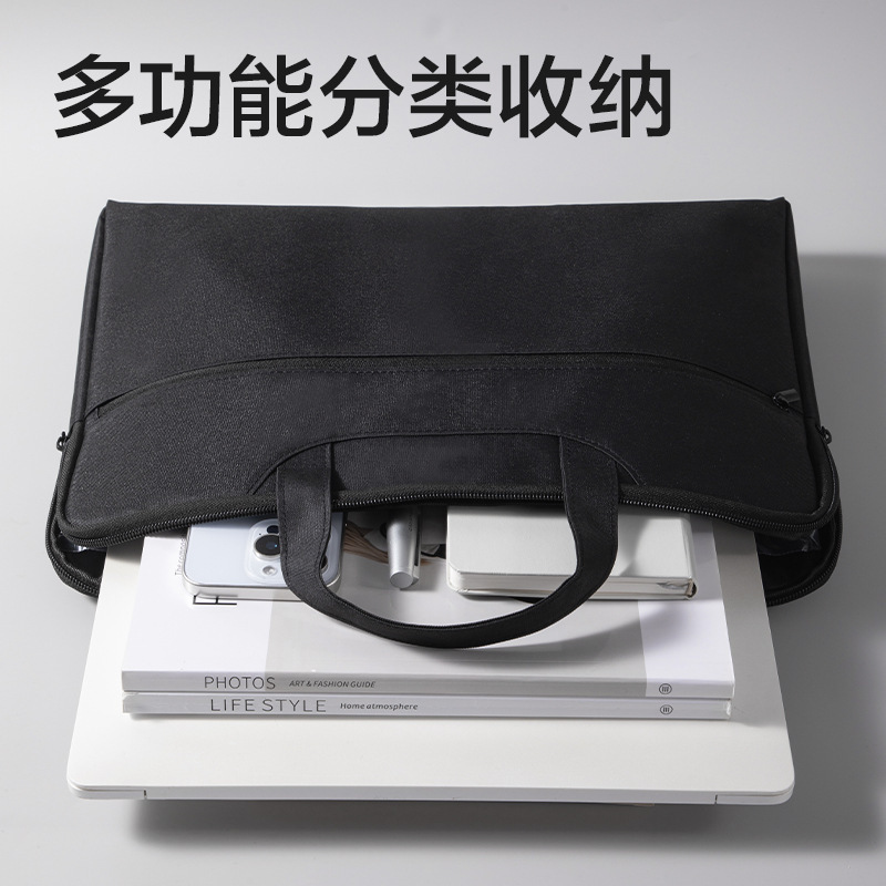 Deli 5590Es Simple Business Briefcase Made of Oxford Cloth with Large Capacity for Men, Can Be Printed with Logo
