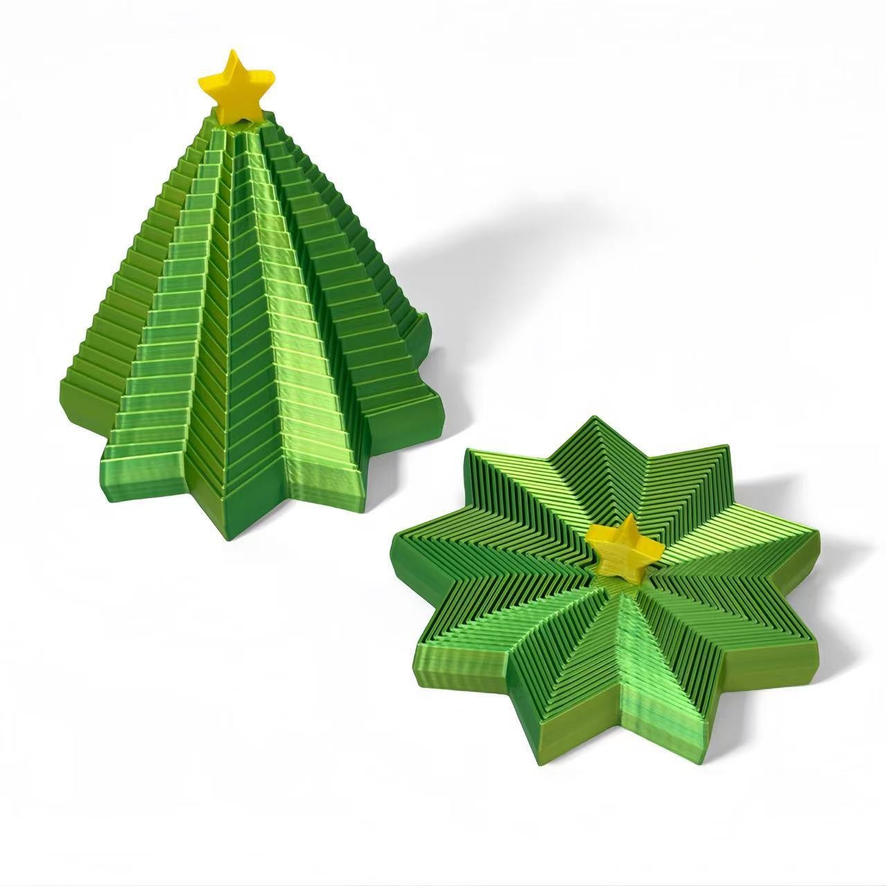 Impresión 3D árbol de Navidad torre de rábanos descompresión juguetes de ventilación estiramiento espiral octogonal curar adornos de escritorio al por mayor image 5