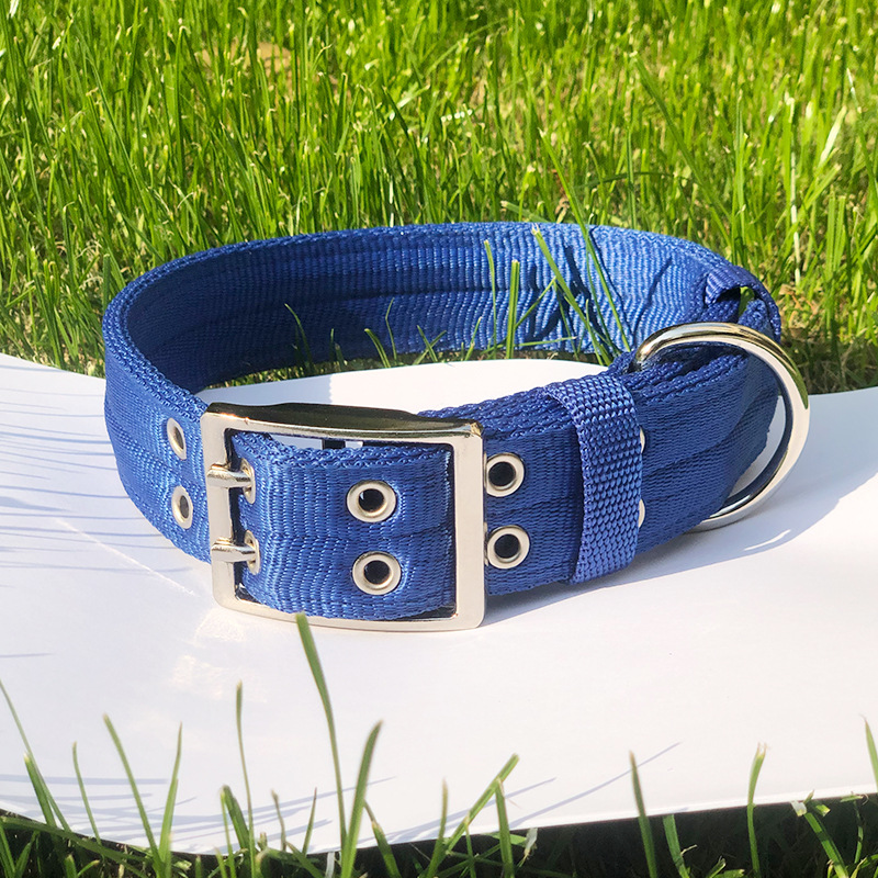 Circunferencia de cuello ajustable al aire libre forro de nailon multicapa sin estrangulamiento cuello resistente a los tirones y a las mordeduras Collar para mascotas de perro al por mayor