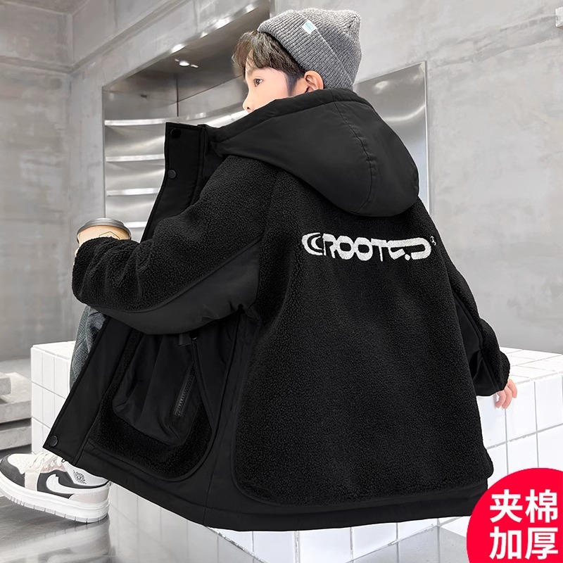 (2개) 아동복 소년 코트 소년의 상부 옷 새로운 두꺼운 기모 겨울면 패딩 코트 따뜻한 HUZHOU ZHILI