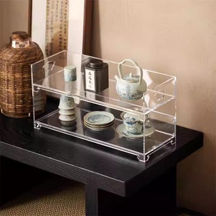 Transparent Acrylic Tea Set Antique Rack Thickened No Deformation Tea Set Desktop Storage Display Rack Cup Storage Rack