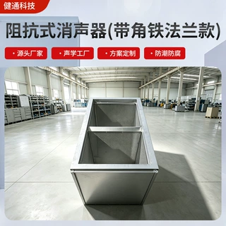 定制带角铁法兰阻抗式消声器 厂房工业消声器 大风量降噪通风管道