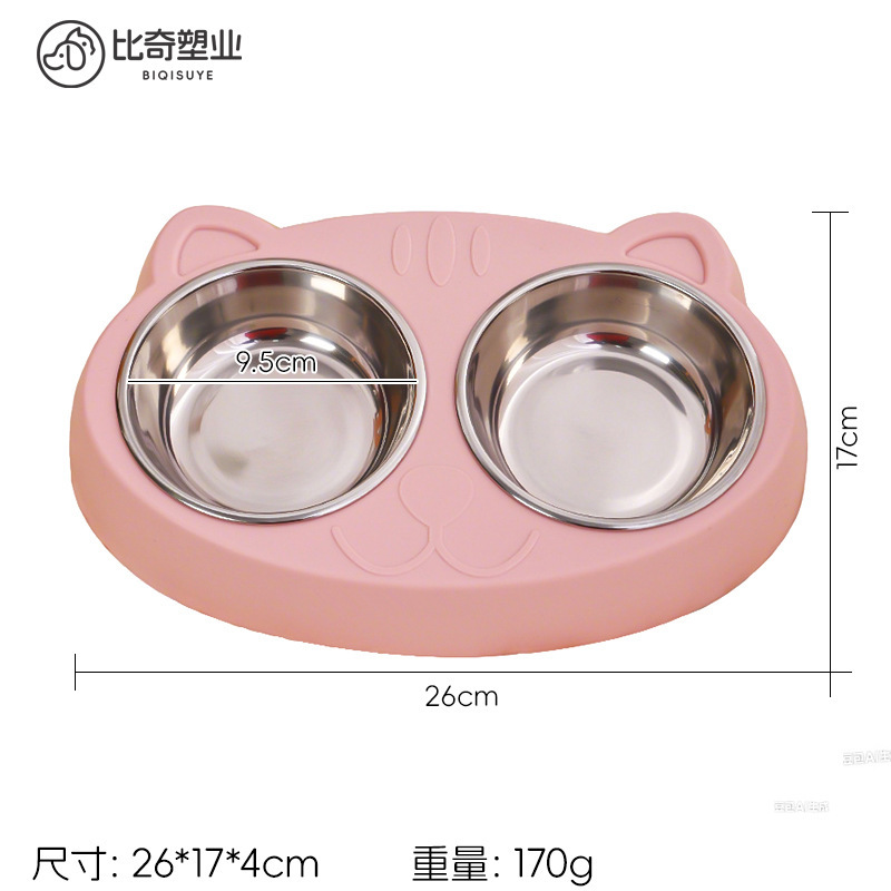 カスタマイズされた犬用ボウル、ステンレス製猫用ボウル、厚みのあるプラスチック製の輸出用品、ダブルボウル、キャットフードボウル、ウォーターボウル、オールインワンペットフードボウル|undefined