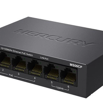 水星 MS06CP 6-портовый PoE коммутатор 4+2PoE коммутатор 4 порта PoE питание 48V PoE