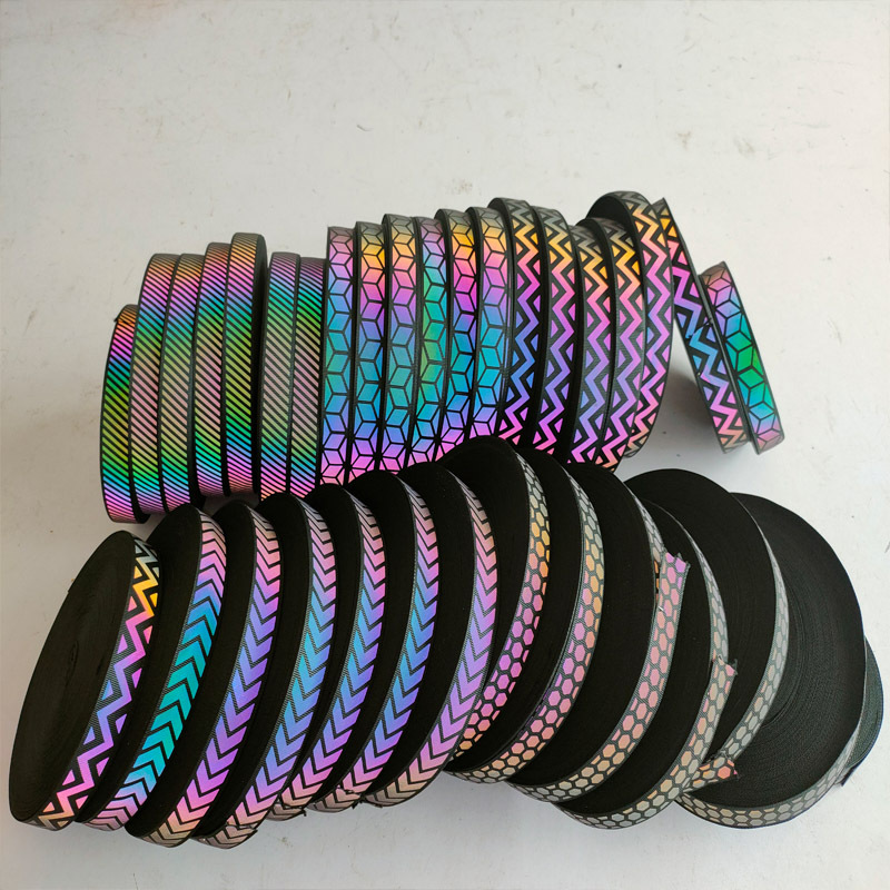 厂家生产2.5cm图纹织带反光条 格子印花服装辅料鞋帽各种装饰彩带