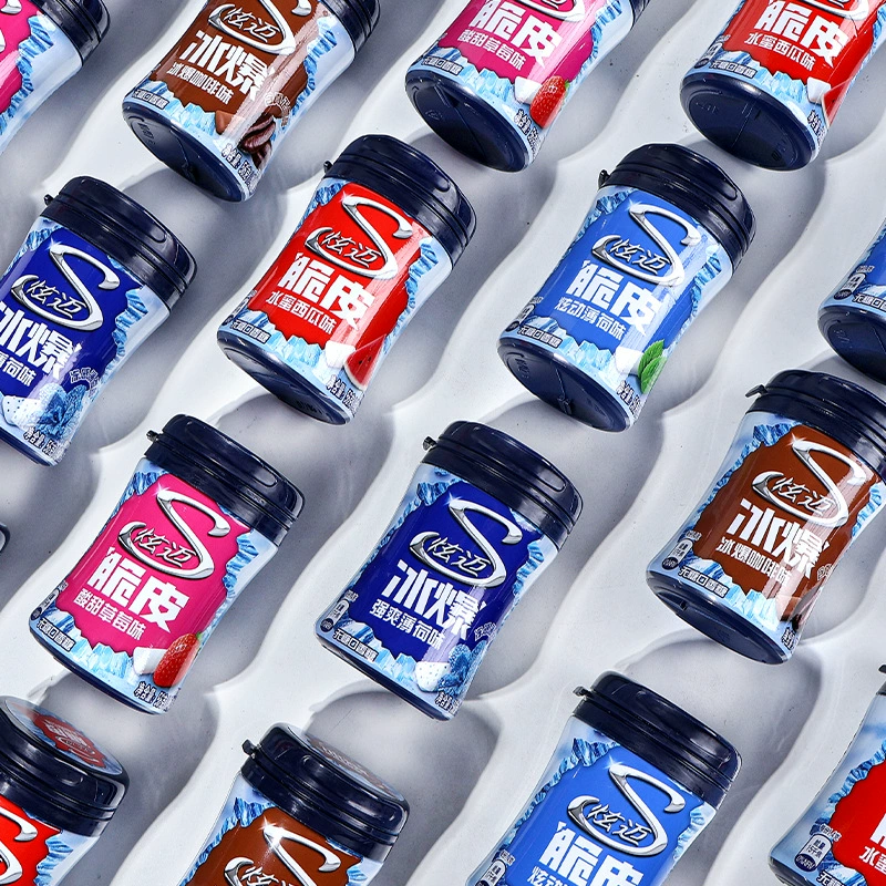 Безсахарная жвачка Strong освежающая мята вкус 56 г бутылка ледяной горящий хрустящий сахар для вождения сонливых конфет-лепешек