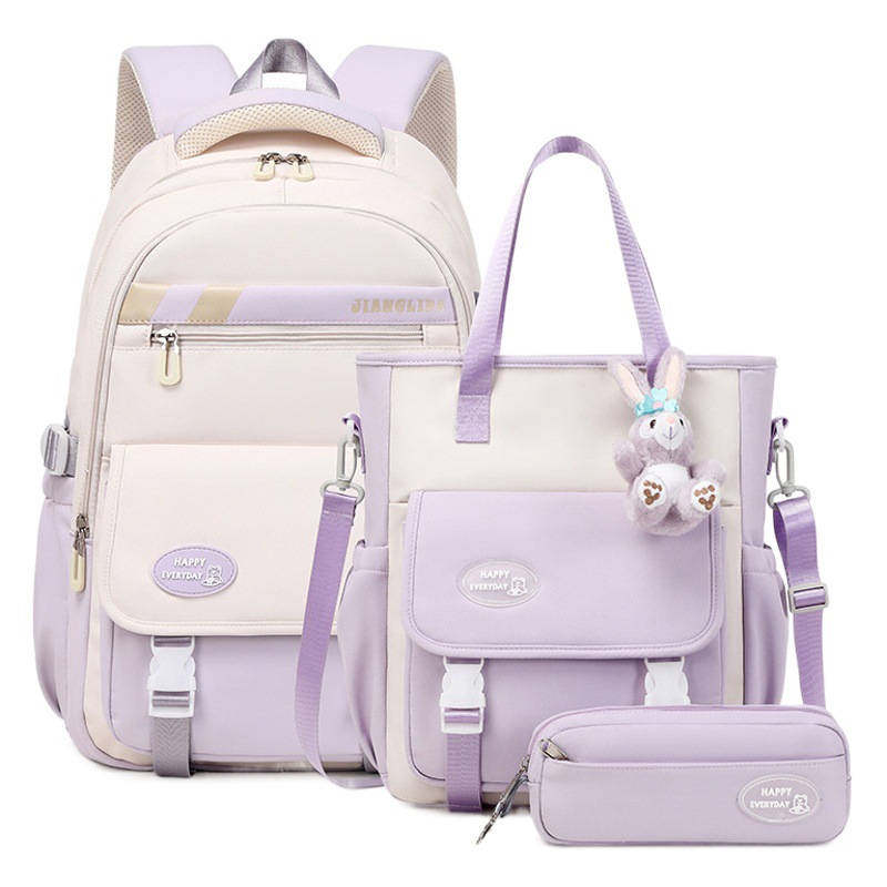 Bolsa de estudiante de secundaria de grado 3 a grado 6 ligero estudiante de la escuela primaria chica de aspecto alto simple mochila impermeable de gran capacidad