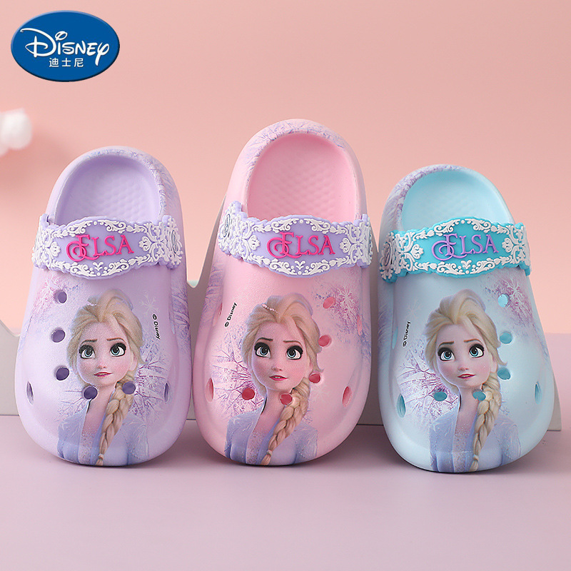 Frozen Children's Slippers Summer Elsa Girls Princess EVA Light Soft Girls Baby Cave Shoes