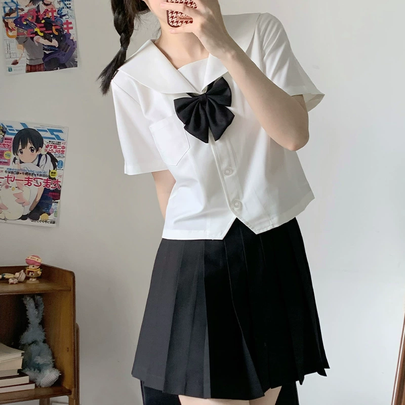 Черно-белый без книги jk колледж стиль носить матросский костюм с длинными короткими рукавами