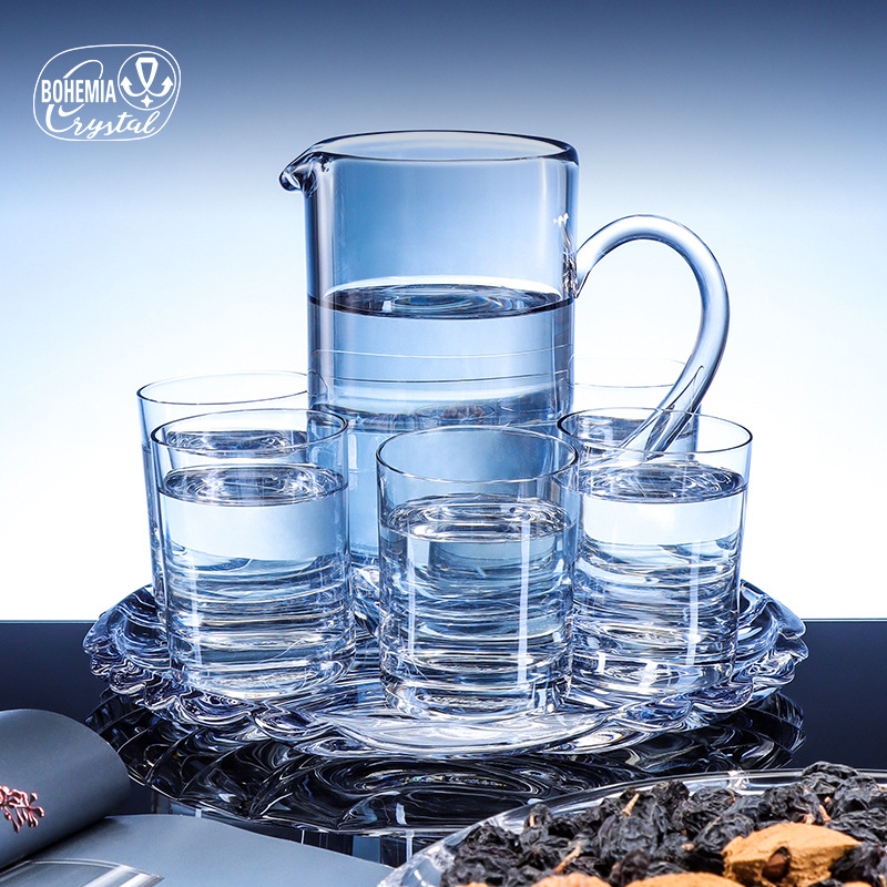 Importación checa de cristal sin plomo tazas de licores de licores de alta temperatura diseño comercial de compras a granel de tazas de vidrio sin plomo