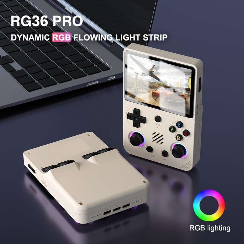 新款RG36开源游戏机掌机pro掌上GBA便携式怀旧迷你街机PSP彩灯RGB|undefined