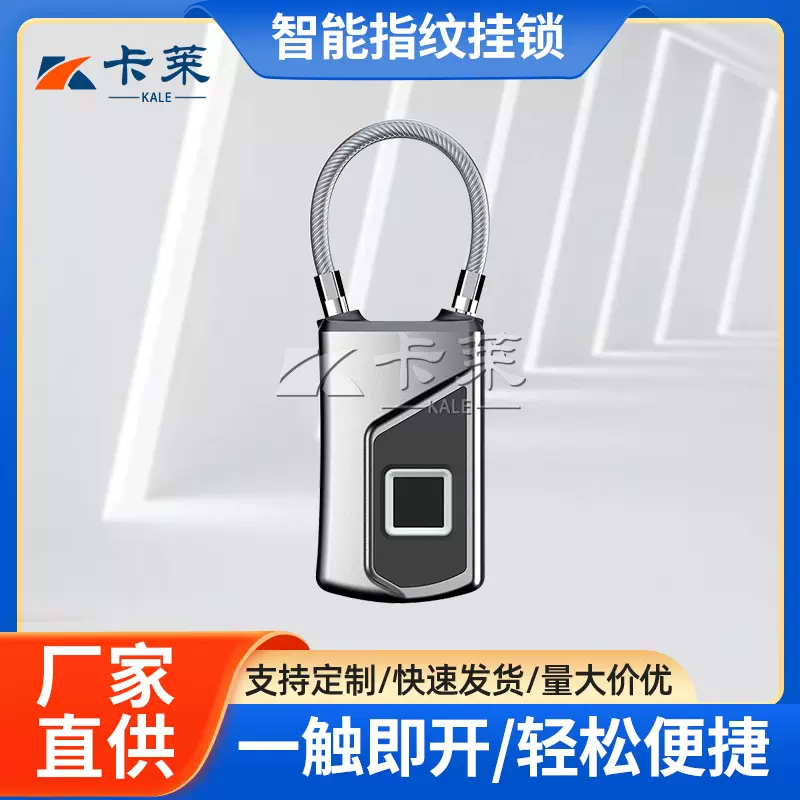 跨境智能挂锁行李箱背包锁防盗门锁储物柜锁智能防水指纹锁GS117D