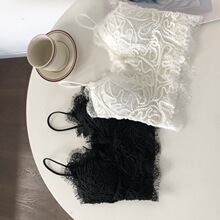 实拍吊带背心女蕾丝性感抹胸带胸垫外穿打底内衣