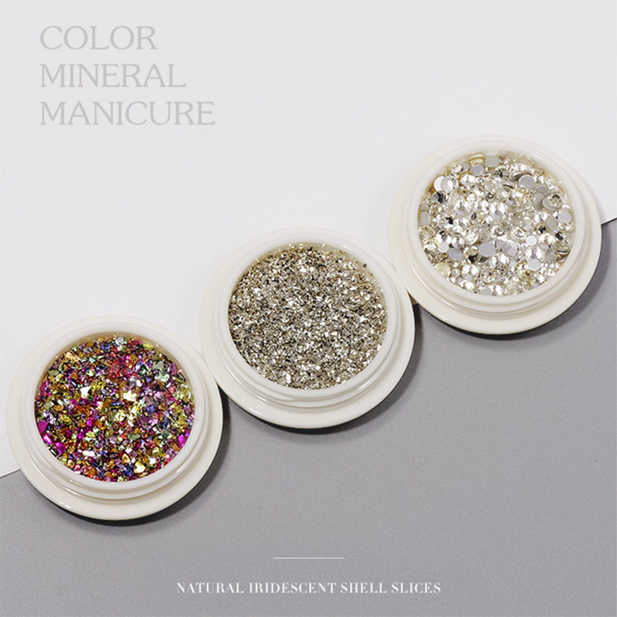 Colorful gold and silver gravel nail jewelry New Pearl resin Diamond popular nail irregular decoration accessories