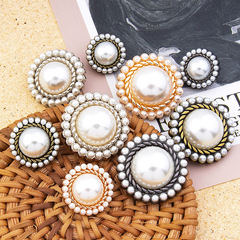 Metal buttons, pearl buttons, cashmere coat, trench coat, suit, tuxedo, women's small Shangri-La style, gold high-end upper clothing accessories